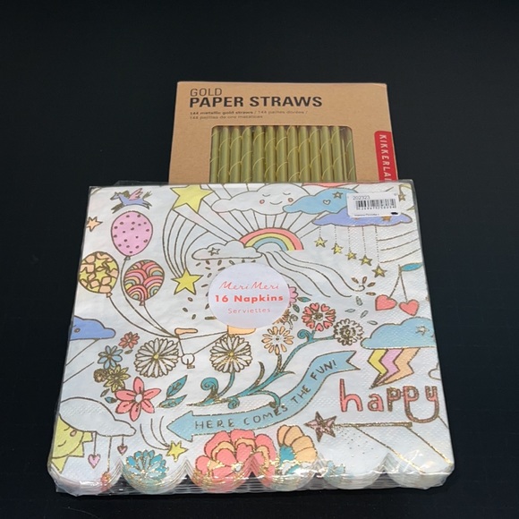 gold paper straws 144 units-NIB - Picture 12 of 13